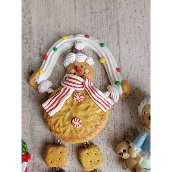 Gingerbread man Santa variety ornament Xmas set precious moment - Picture 3 of 10